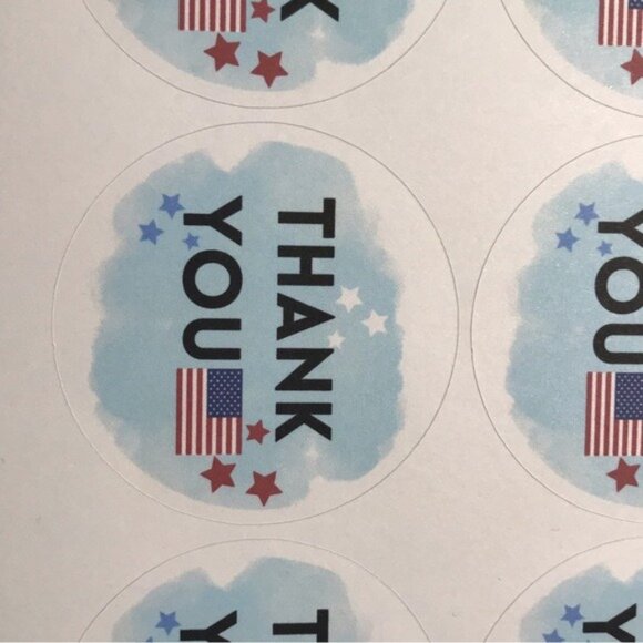 24 thank you patriotic American flag stickers size 2.10” - Picture 3 of 9